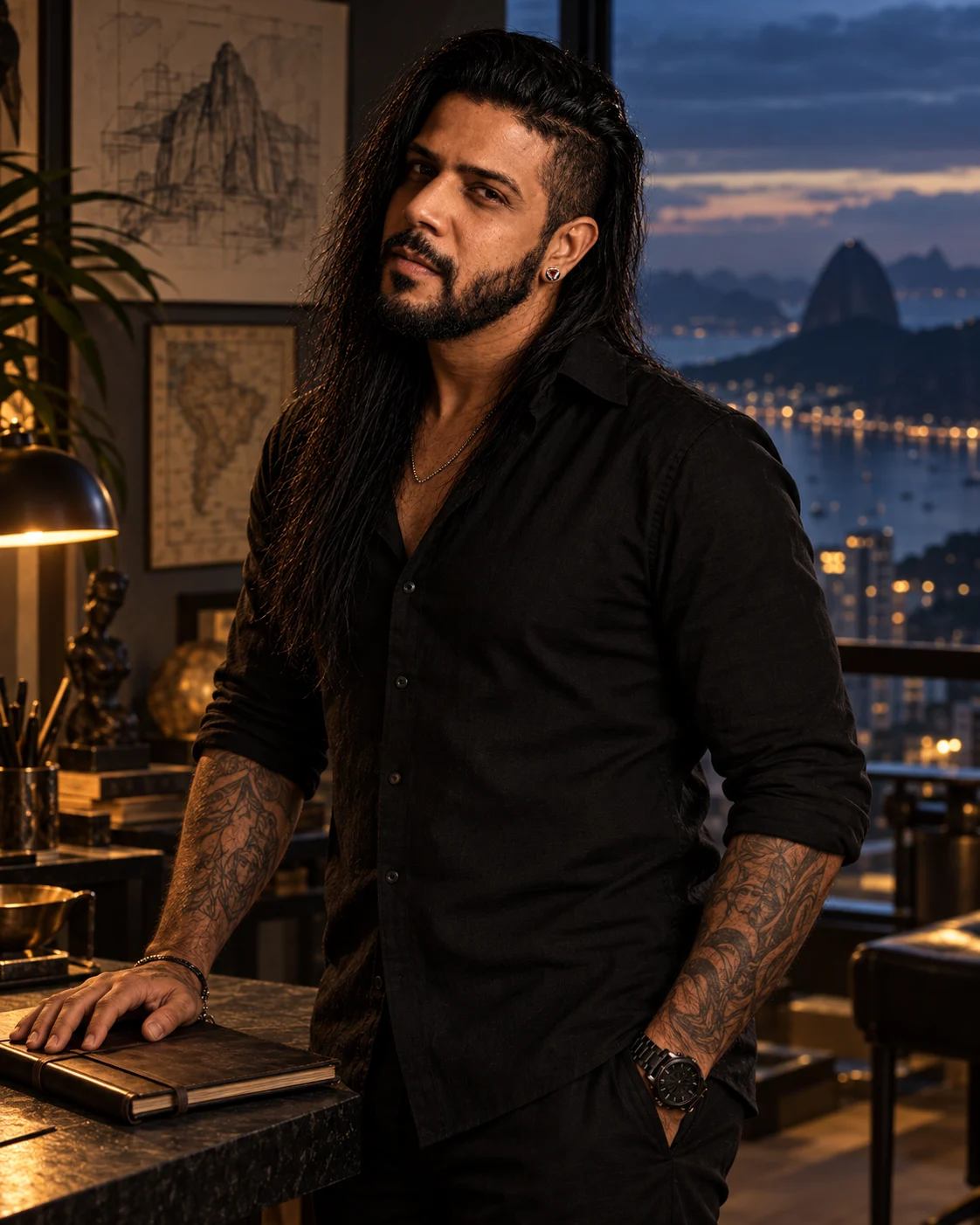 Egle Justino em seu ateliê de design no Rio